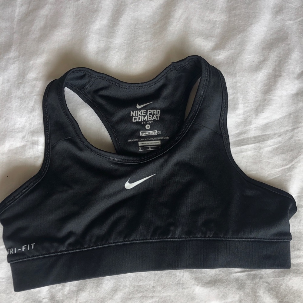 nike pro sports bra medium women’s black